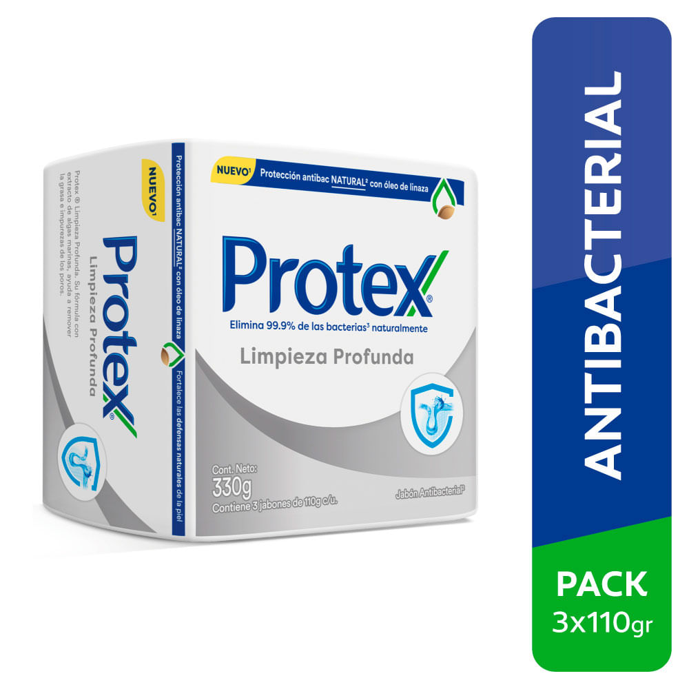 Jabón Corporal Limpieza Profunda Protex - Pack 3 UN