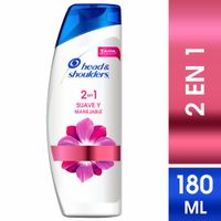 Shampoo 2en1 Head & Shoulders Suave y Manejable - Frasco 180 ML
