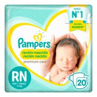 Pampers Recién Nacido Pañales Talla RN - Bolsa 20 UN
