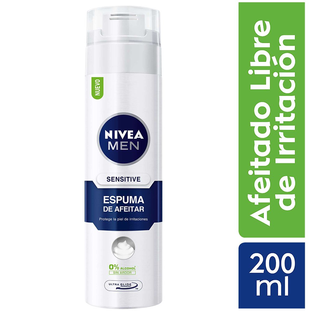 Espuma para Afeitar Nivea Men Sensitive - Frasco 200 ML