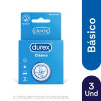 Preservativos Durex Clásico - Caja 3 UN