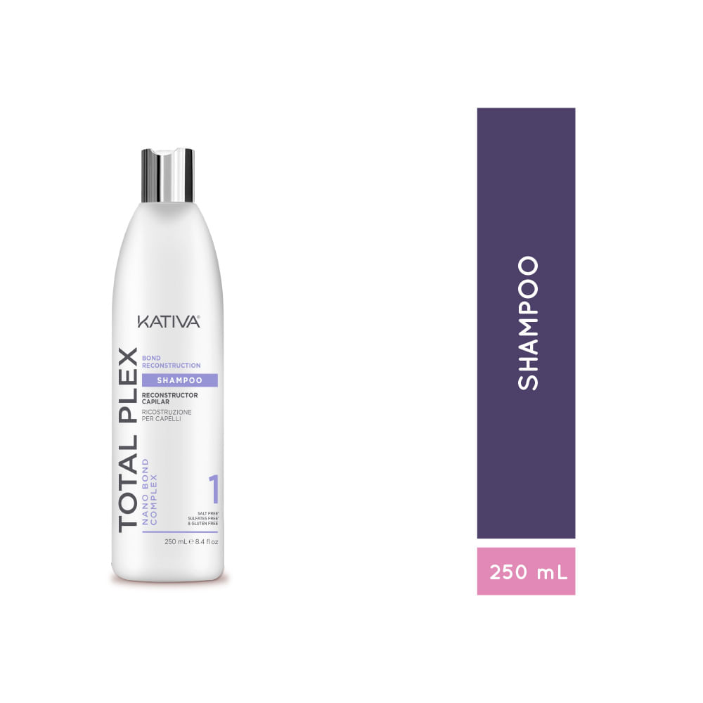 Shampoo Reconstructor Capilar Kativa Total Plex - Frasco 250 ML