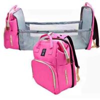 MOCHILA PAÑALERA CONVERTIBLE 3 EN 1 - FUCSIA
