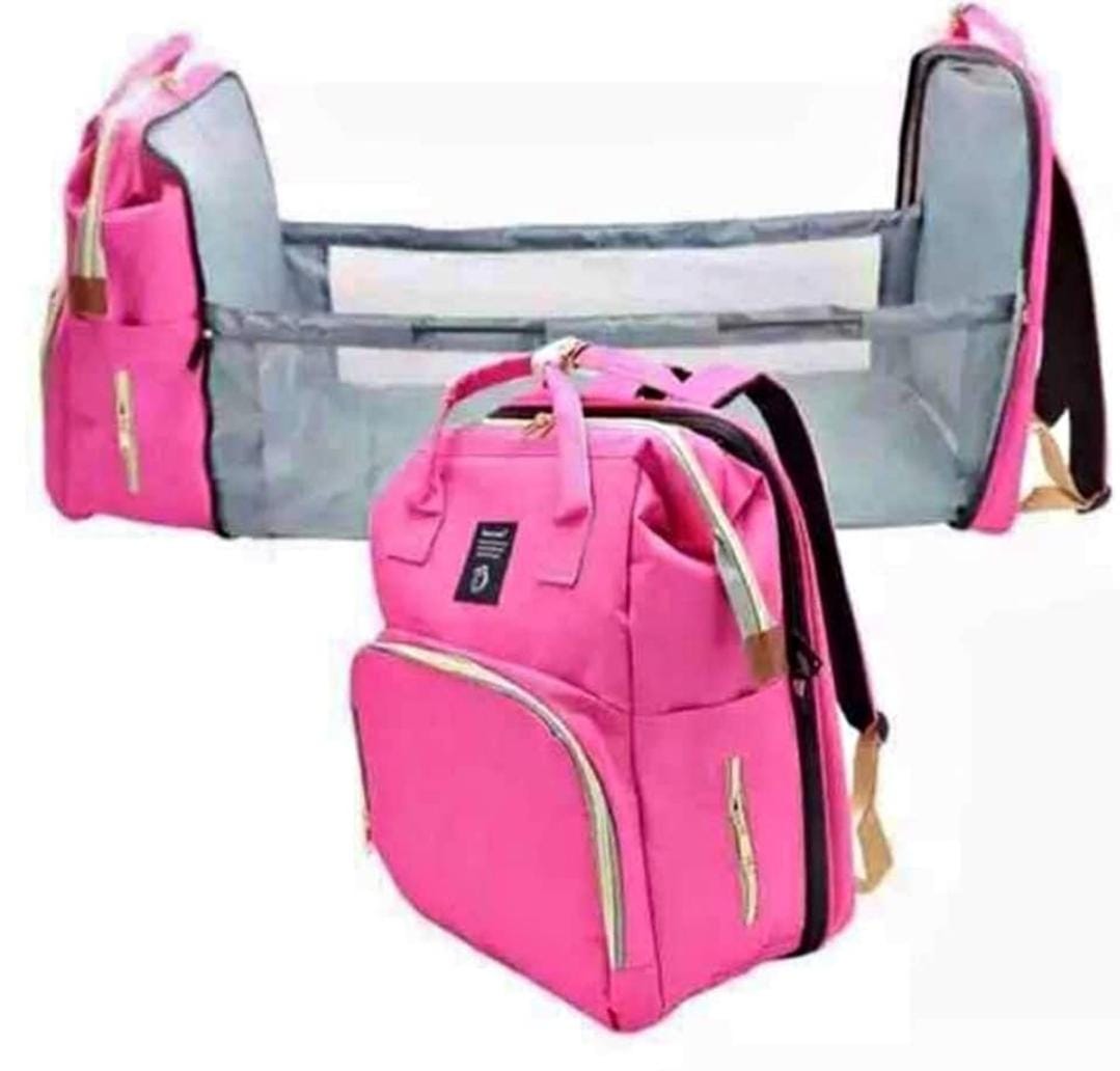 MOCHILA PAÑALERA CONVERTIBLE 3 EN 1 - FUCSIA
