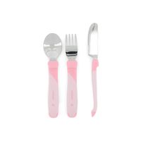 Set Cubiertos Twistshake Learn Cutlery Stainless Steel 12+m Pastel Pink - 3 UN