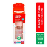 Biberón de Vidrio HappyMam Rosado 60 OZ