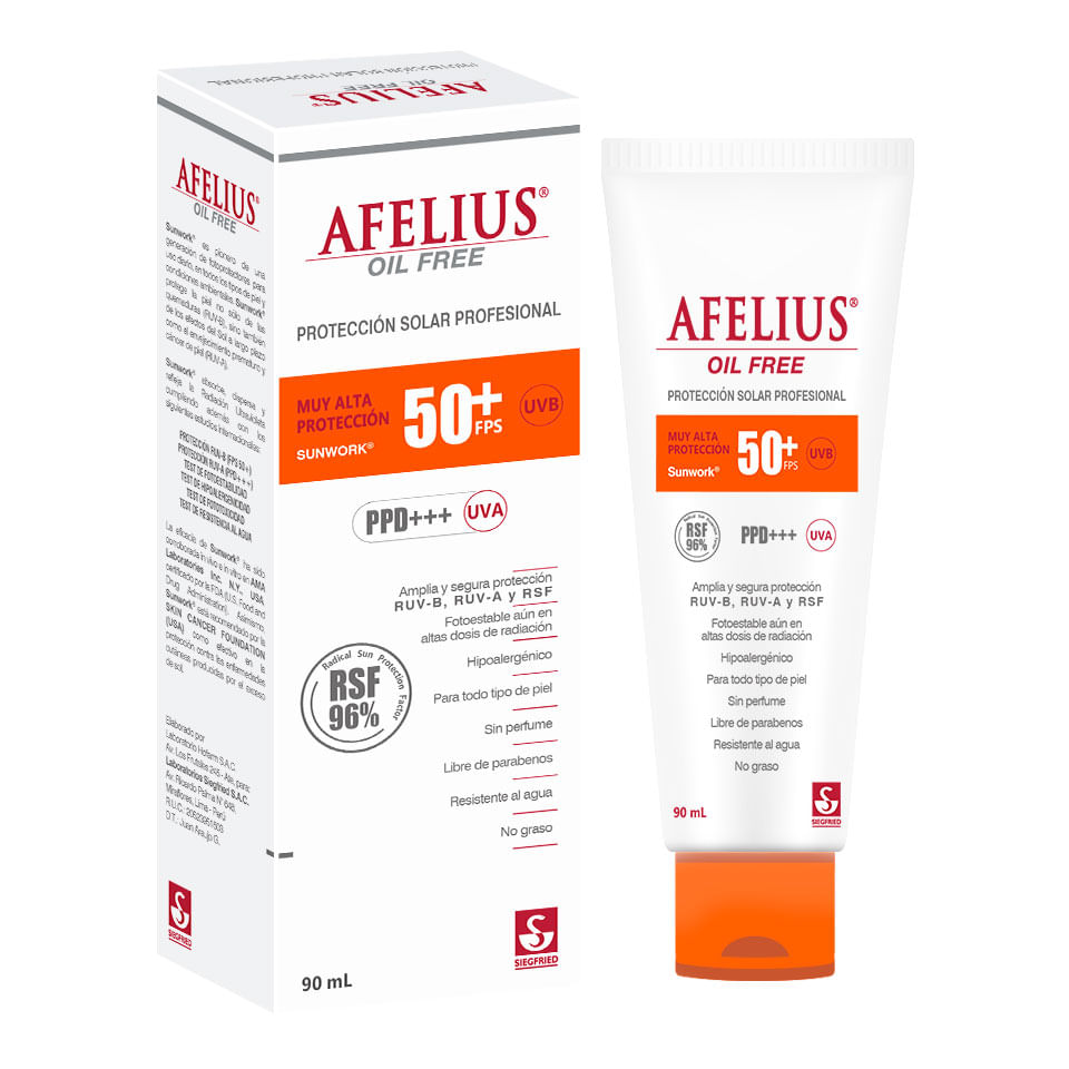 Afelius Oil Free Gel FPS 50 - Tubo 90ml