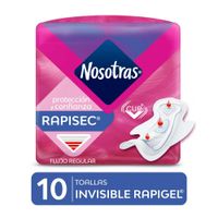 Toallas Higiénicas Invisible Rapigel Nosotras - Bolsa 10 UN