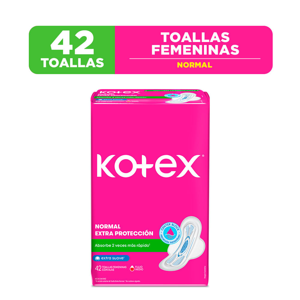 Toalla Higiénica Kotex Normal con Extra Protección