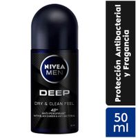 Antitranspirante Roll-On Nivea Men Deep Dry & Clean Feel - Frasco 50 ML