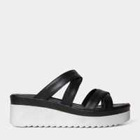 Sandalias Casuales Top Model Mujeres Tmo-N0018 Cuero Negro