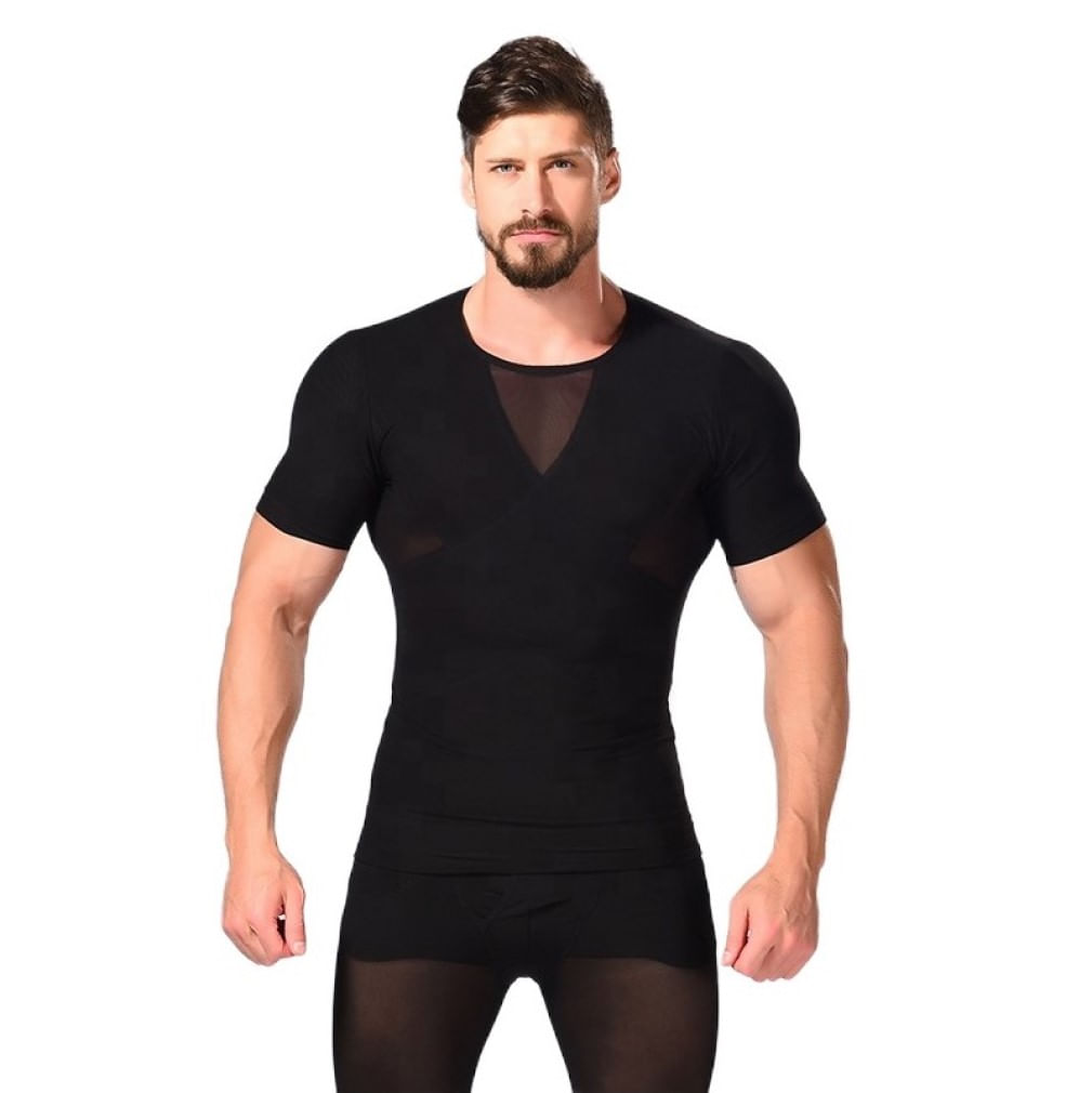 Polo Formador Hombre W1581 Negro Alta Compresión