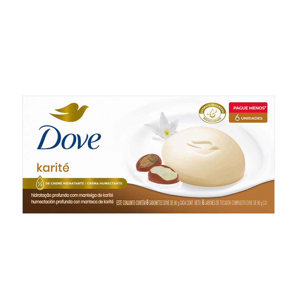 Pack 06 Jabones Dove Karite y Vainilla