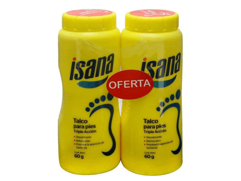 Pack Talco Para Pies Triple Acción Isana - Pack 2 UN