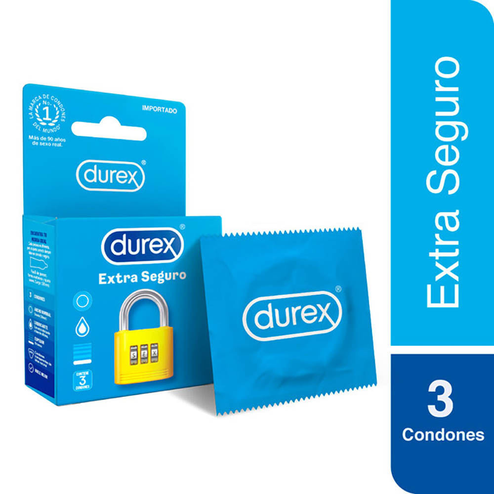 Preservativos Durex Extra Seguro - Caja 3 UN