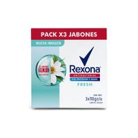 Tripack Jabón Rexona Antibacterial Fresh