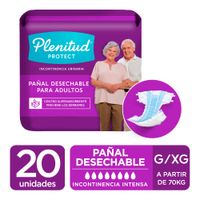 Pañal Adulto Plenitud Protect Talla G/XG - Bolsa 20 UN