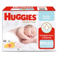 Pañal Recién Nacido Huggies Natural Care - Bolsa 20 UN