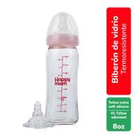 Biberón de Vidrio HappyMam Rosado 80 OZ