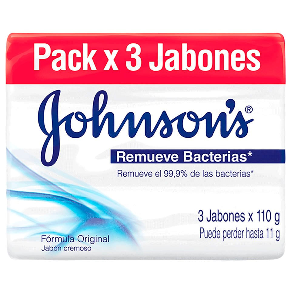 Jabón en Barra Johnson's Original Antibacterial - Pack 3 UN