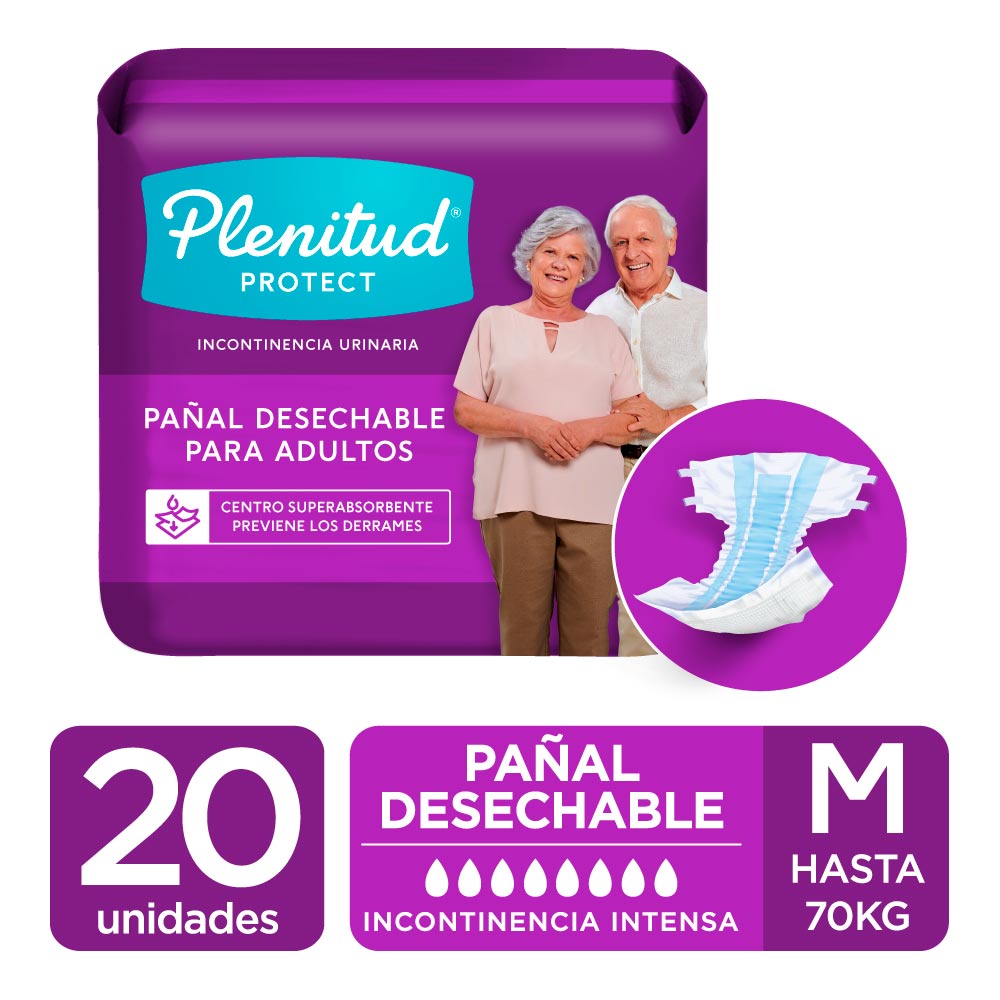 Pañales para Adultos Plenitud Protect Talla M - Bolsa 20 UN
