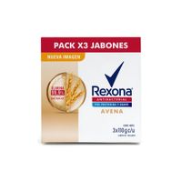 Tripack Jabón Rexona Antibacterial Avena