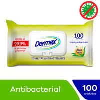 Toallitas Antibacteriales Dermex Aloe Vera - Bolsa 100 UN