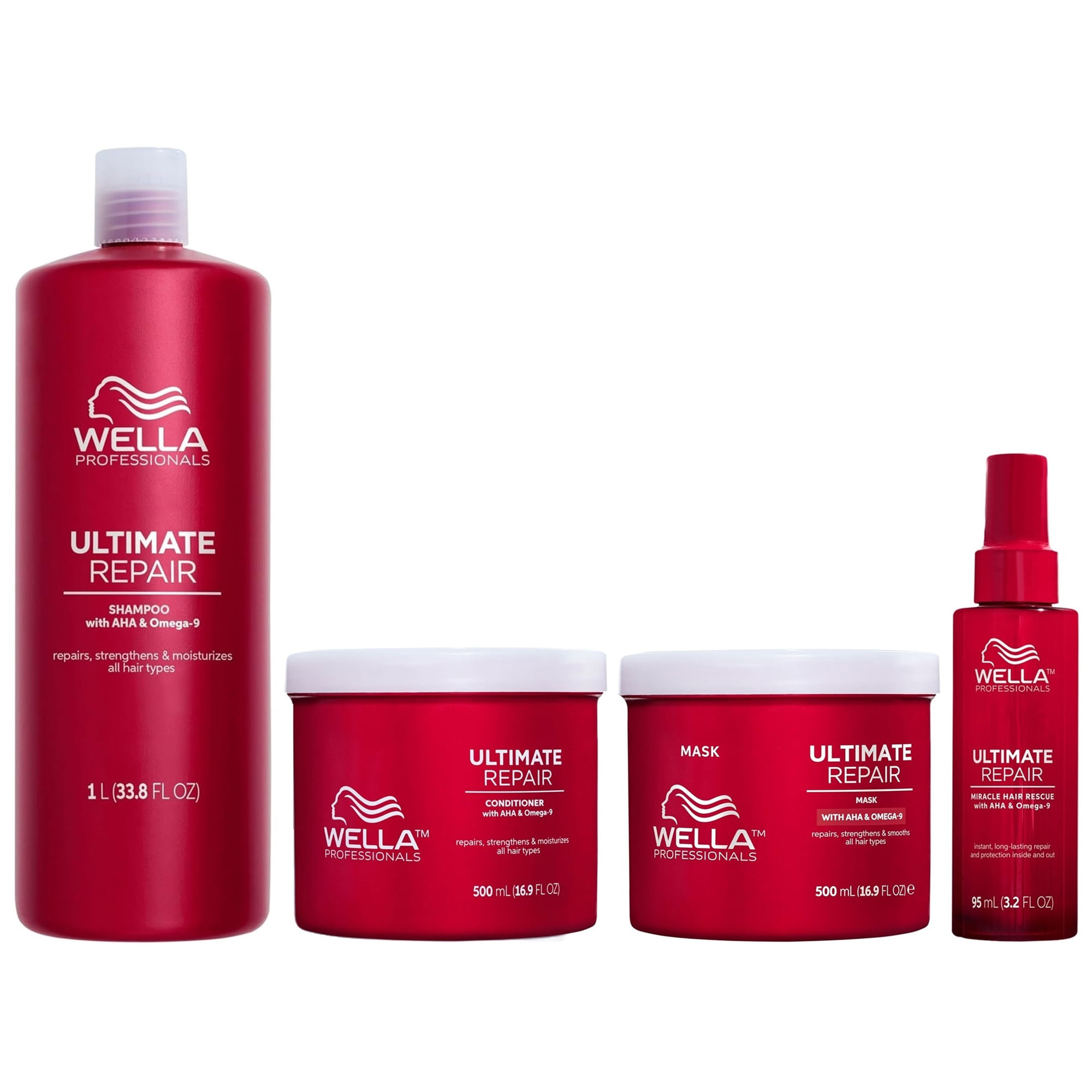 Shampoo 1000ml Acondicionador Mascarilla Miracle Wella Ultimate Repair