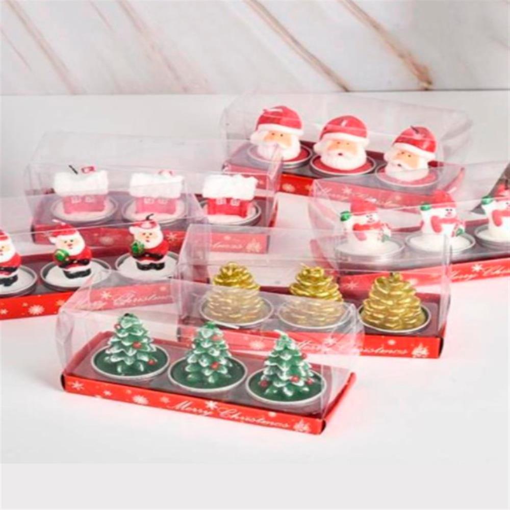 Tripack de 3 velas de Navidad