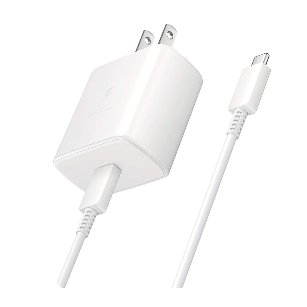 Cargador 45W carga super rapida-Tipo C Cubo + CableBlanco