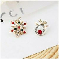 Aretes Navideños Pegados para Mujer Elegantes con Brillo Joyería