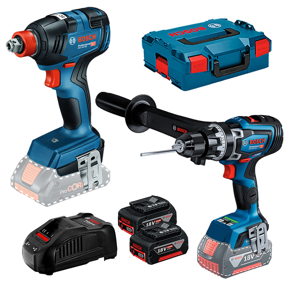Taladro Percutor 1/2"" 2 Bat + Llave de Impacto 18V Brushless Bosch 0615.A00.26D-000