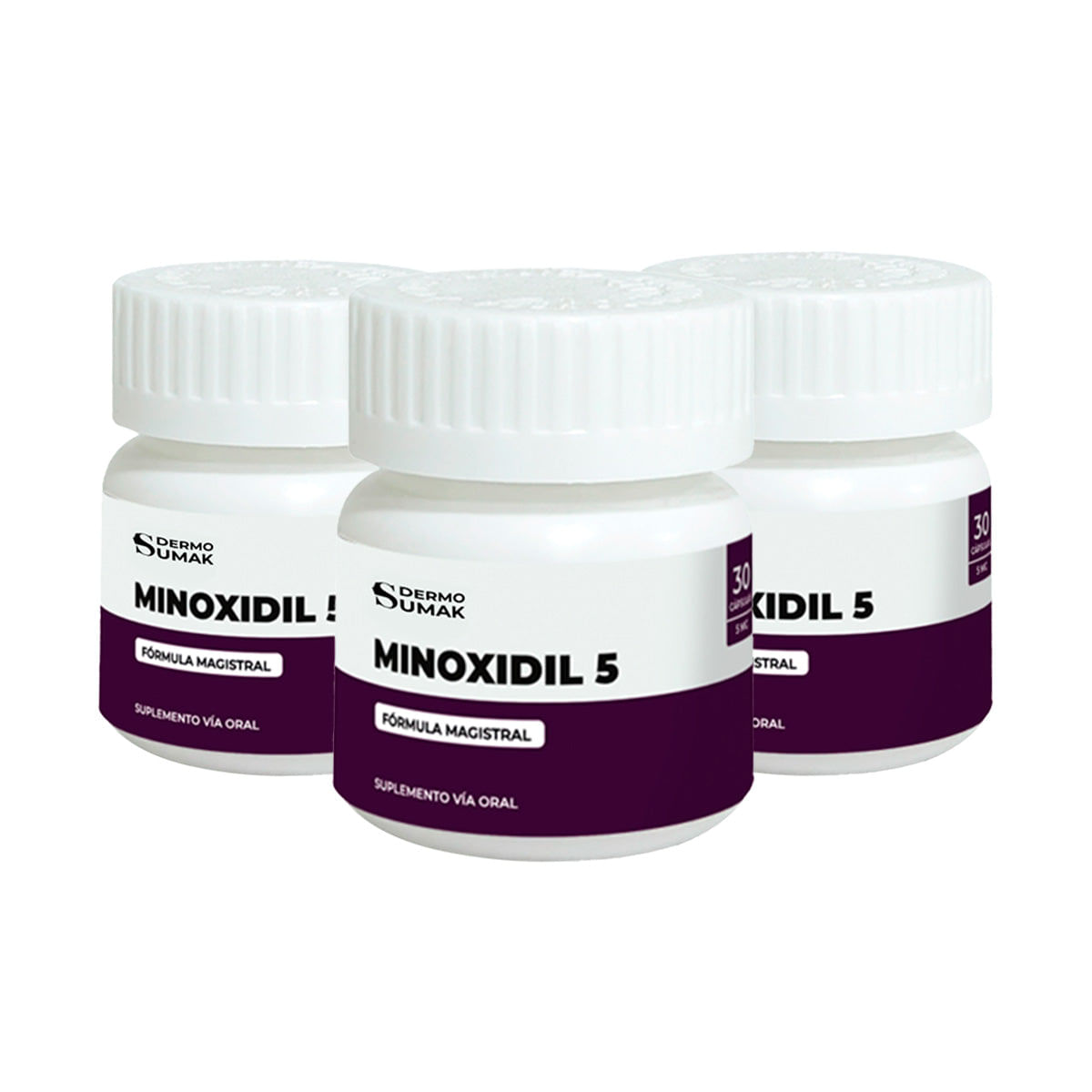 Minoxidil 5mg Cápsulas 30 und - Dermosumak 3 unid