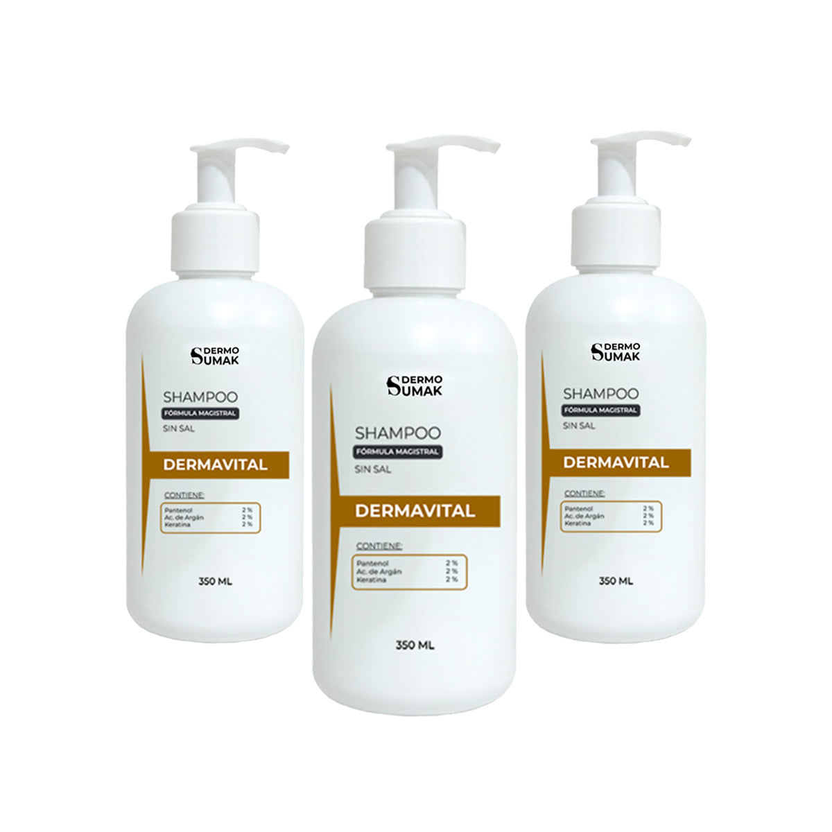 Shampoo sin sal DERMAVITAL 350ml - 3 UNID