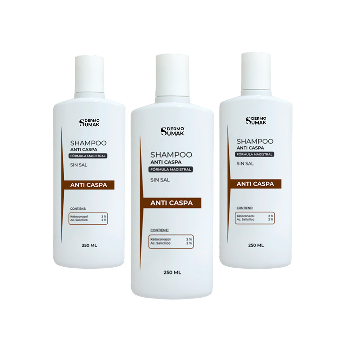 SHAMPOO ANTI CASPA 250ML 3 UNID