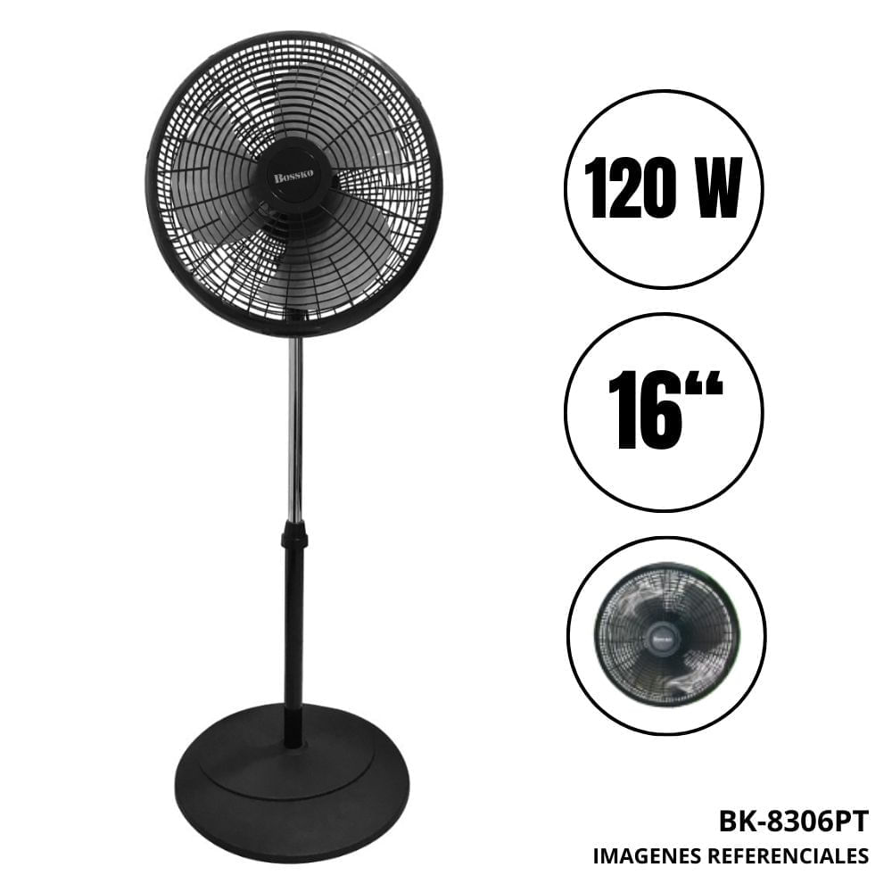 VENTILADOR 16” PEDESTAL BOSSKO BK-8306PT (JYA)
