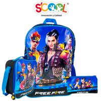 Kt Set Mochila de Oficina SCOOL 1Bol Tela Pvc Free