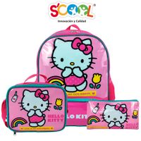 Set Mochila de Oficina + Lonchera + Cartuchera Hello Ki SCOOL