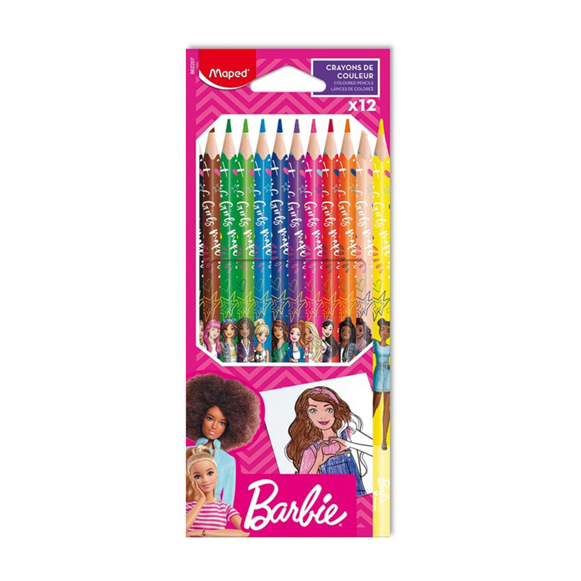Lápices MAPED de Color Barbie x12