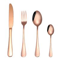 Set de Cubiertos acero inoxidable 304 Bronce 24 Piezas pulido espejo