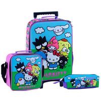 Set Scool Kombat Maleta Lonchera Cartuchera Hello Kitty & Friends 3D