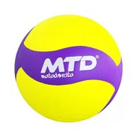 PELOTA PARA VÓLEY TALLA 5 PU MT- 410 MTD AMARILLO NEÓN MORADO