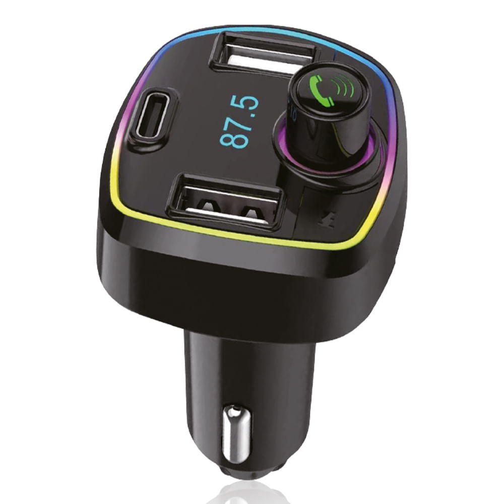 Transmisor bluetooth Roadtrip para carro, diseño compacto, llamadas manos libres, música, alcance 8m, compatible smartphones/tablets, negro