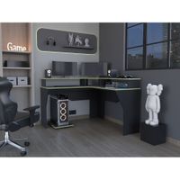 Escritorio Gamer En L Guma Wengue - Canto Verde