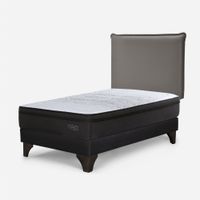 Dormitorio Europea Tempo Respaldo Maurice Gris 1.5 Plazas