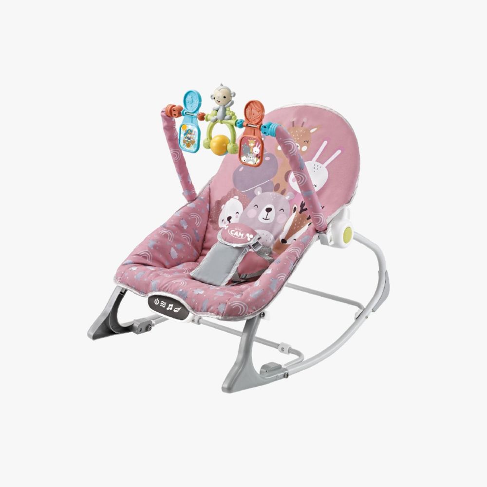 Silla Mecedora Bouncer Baby Cam Táctil 20Kg Rosado