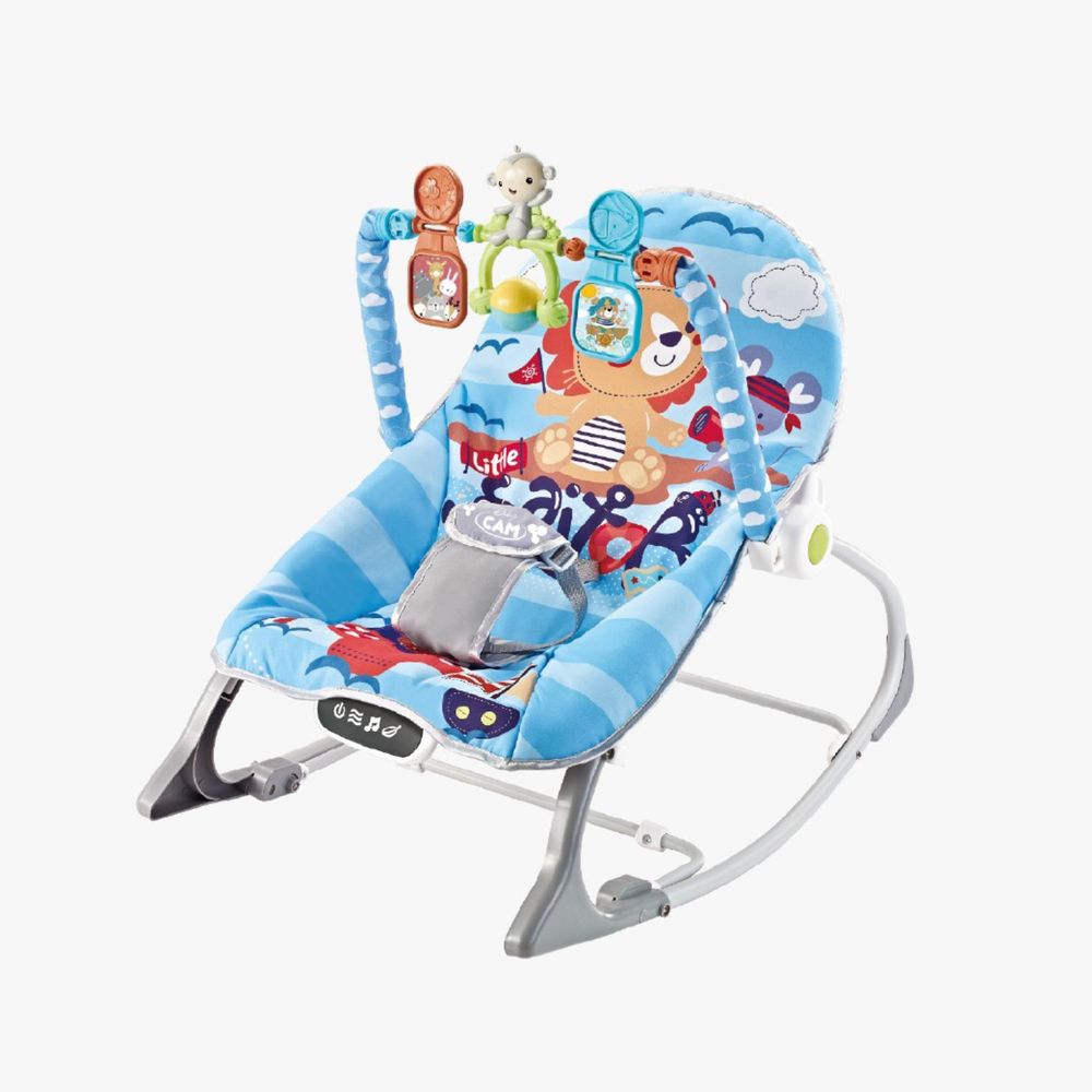 Silla Mecedora Bouncer Baby Cam Táctil 20Kg Azul
