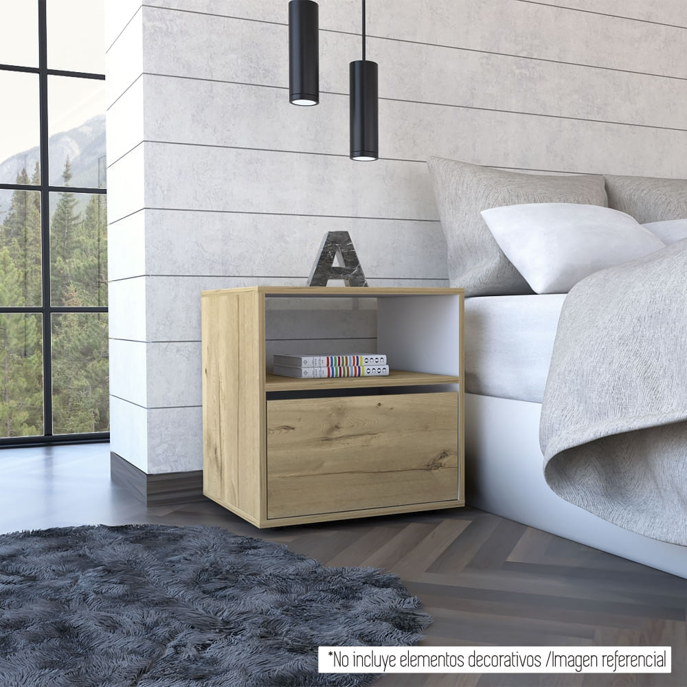 Velador Sleep 1 Puerta Duna - Blanco