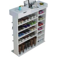 Zapatera de Melamina Moderno Blanco 80cm