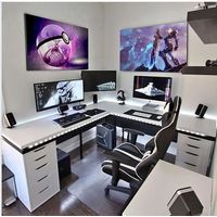 Escritorio Gamer de Melamina en L Blanco 180cm